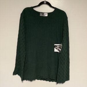 Lennie For Nina Leonard Sweater 100 Acrylic Size XL Green Long Sleeves